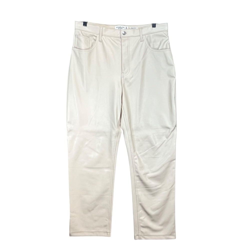 Abercrombie & Fitch Vegan Leather 90s Straight Ultra High‎ Rise Pants 32/14s